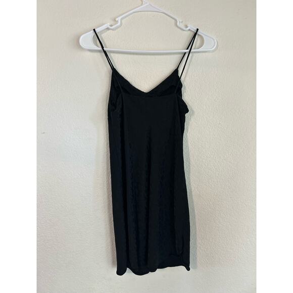 Topshop Leopard Print Jacquard Black Spaghetti Strap Mini Dress Slip Size 0 XS - Picture 7 of 12